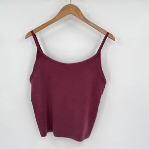 NWT American Eagle Plum Ribbed Cropped Spaghetti Strap Tank‎ Top Women's Sz XL